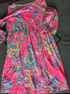 Lilly Pulitzer Girls' Hot Pink Multicolor Floral Dress